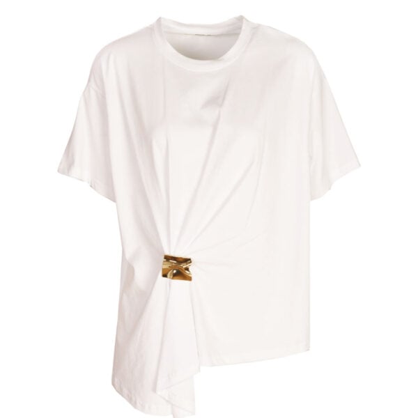 Gold brooch detail t-shirt