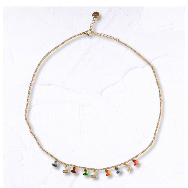 Gold chain heart necklace