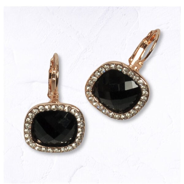 Diamante stone hoop earrings