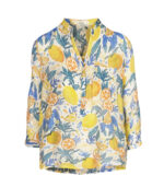 Lemon print placket shirt