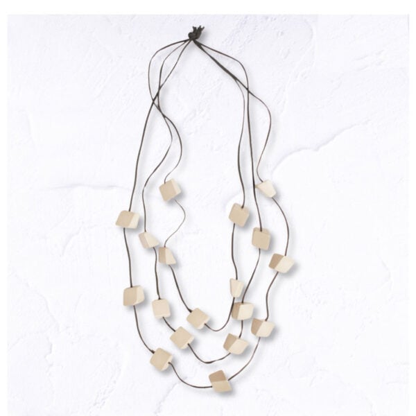 Oblong wooden blocks necklace