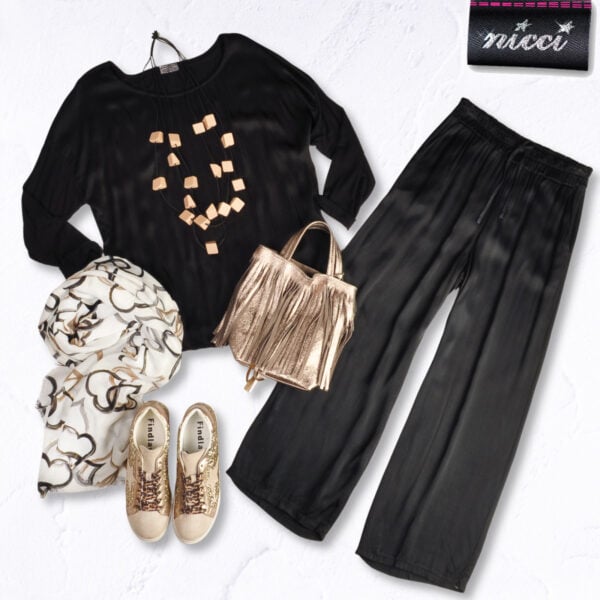 2-Textured long sleeve silky top
