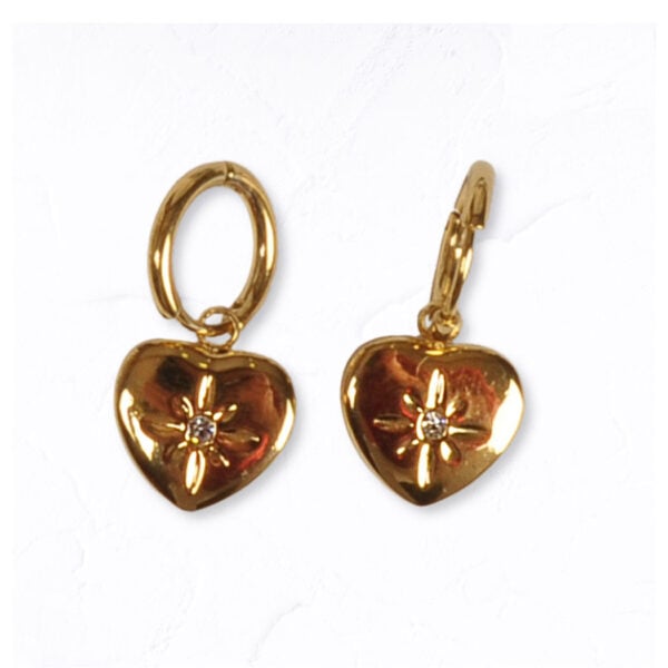 Diamante heart hoop earrings