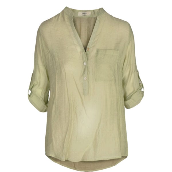 3/4 Sleeve front pocket blouse