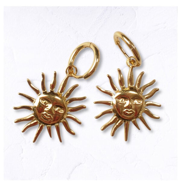 Sun hoop earrings