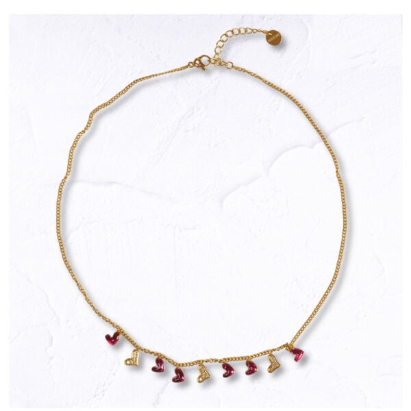 Gold chain heart necklace