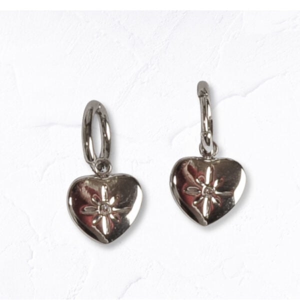 Diamante heart hoop earrings