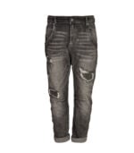 Torn patch washed jeans 