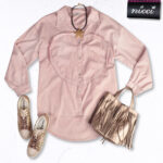 Heart detail oversized shirt