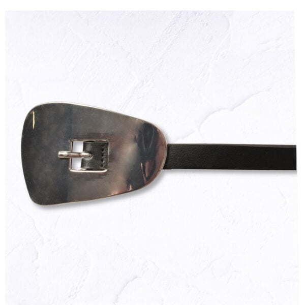 Shiny oblong buckle belt 