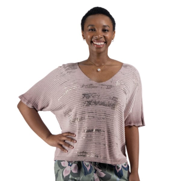 Overdyed gold foil print top Overdyed gold foil print top