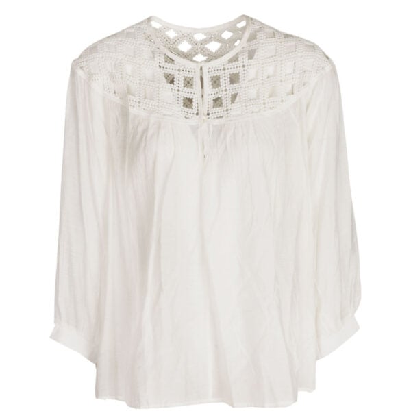 Lattice detail sheer top