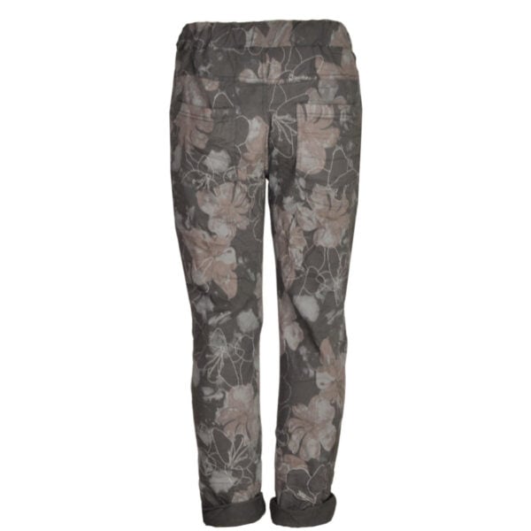 Outline flower print pants