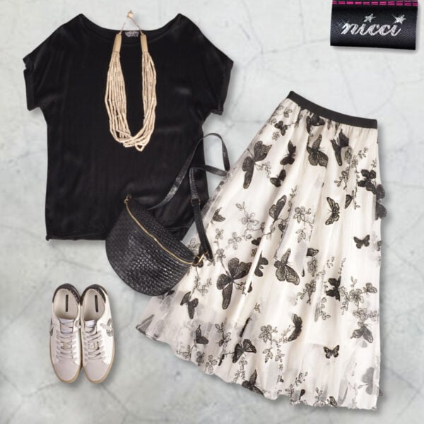 Butterfly mesh maxi skirt