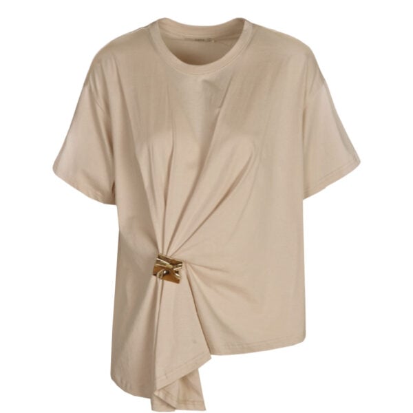 Gold brooch detail t-shirt