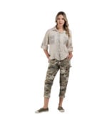100% Linen diamante pocket shirt