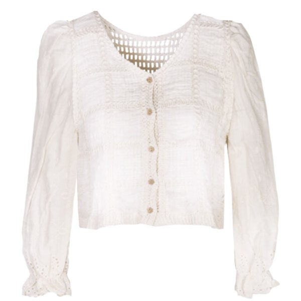 Embroidered crochet cardi