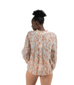 Frill detail floral blouse
