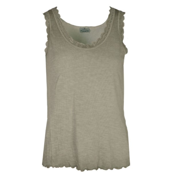 Frill edge lace trim top