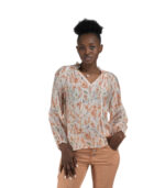 Frill detail floral blouse