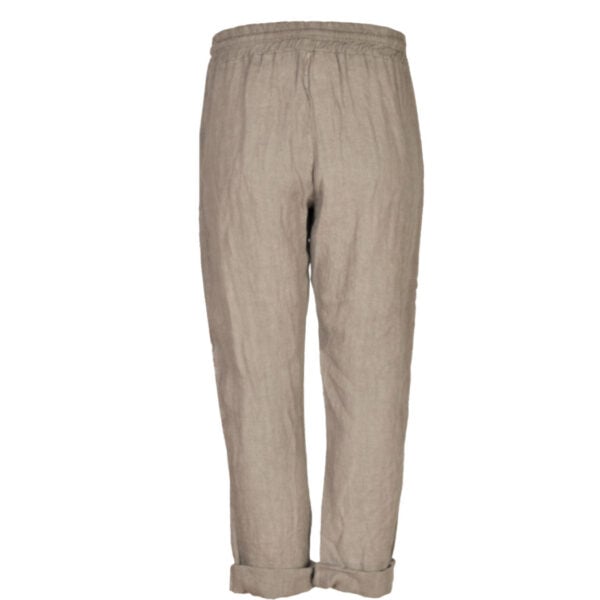 100% Linen embroidered crochet diamante heart pants