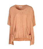 Pocket detail crushed hi-lo top
