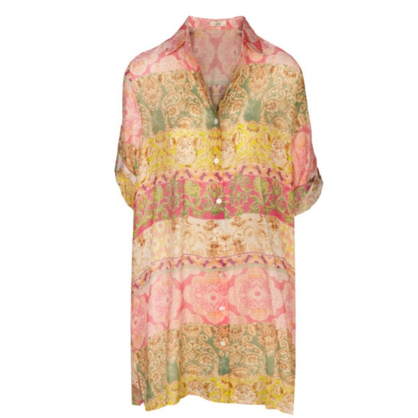 Multi stripe paisley pattern shirt 