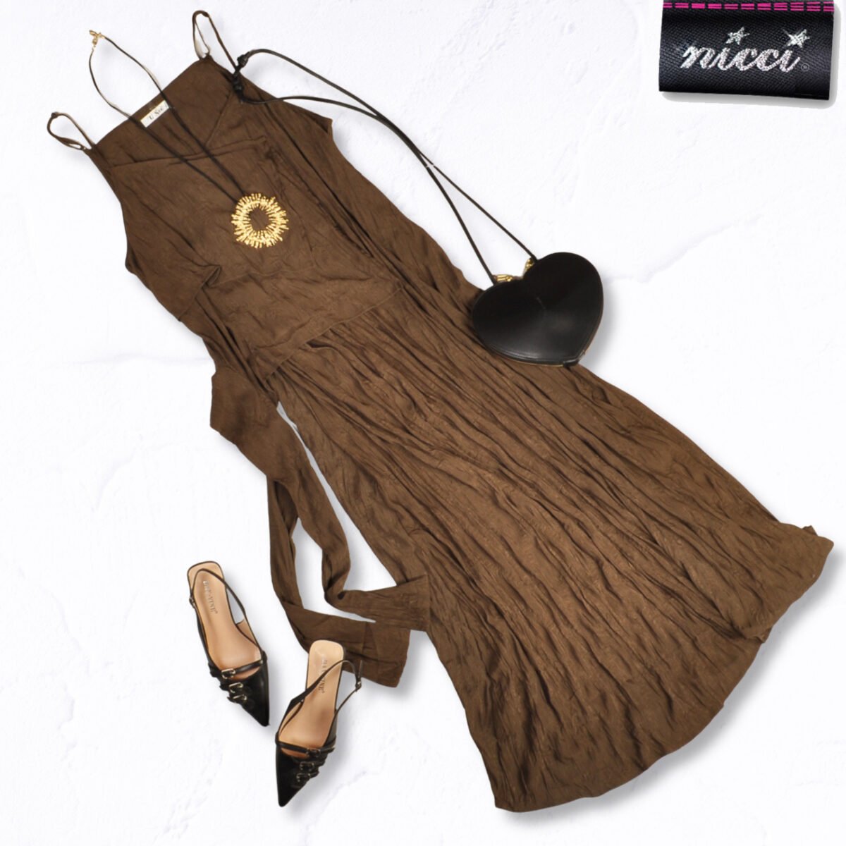 Layered tie maxi dress