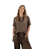 Hi-lo crushed zigzag  top