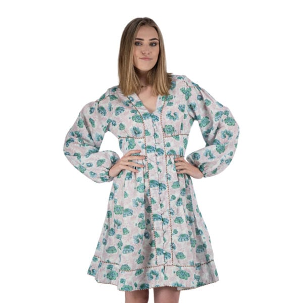 Frill detail floral dress