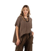 Hi-lo crushed zigzag  top