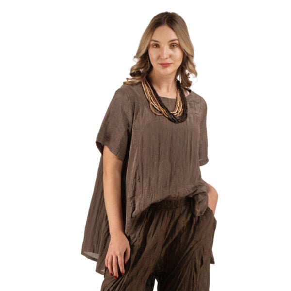 Hi-lo crushed zigzag  top