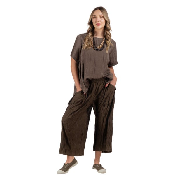 Hi-lo crushed zigzag  top