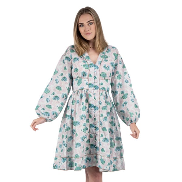 Frill detail floral dress