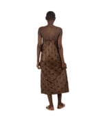 Lace edge star print leatherette dress