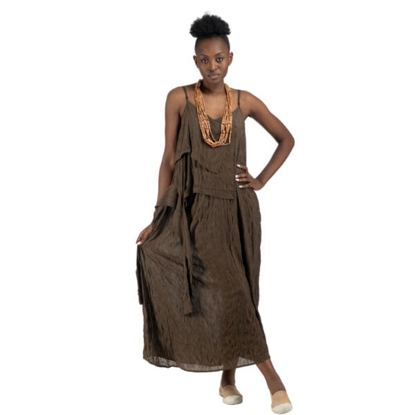 Layered tie maxi dress