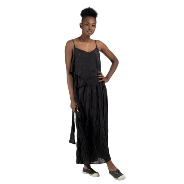 Layered tie maxi dress