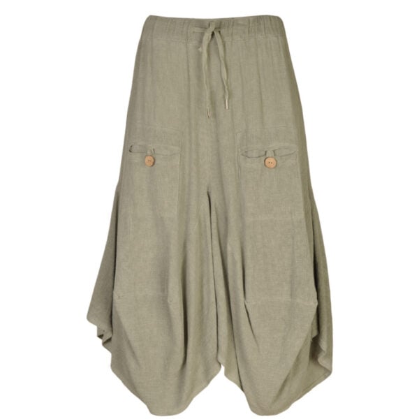 Pointy harem linen pants
