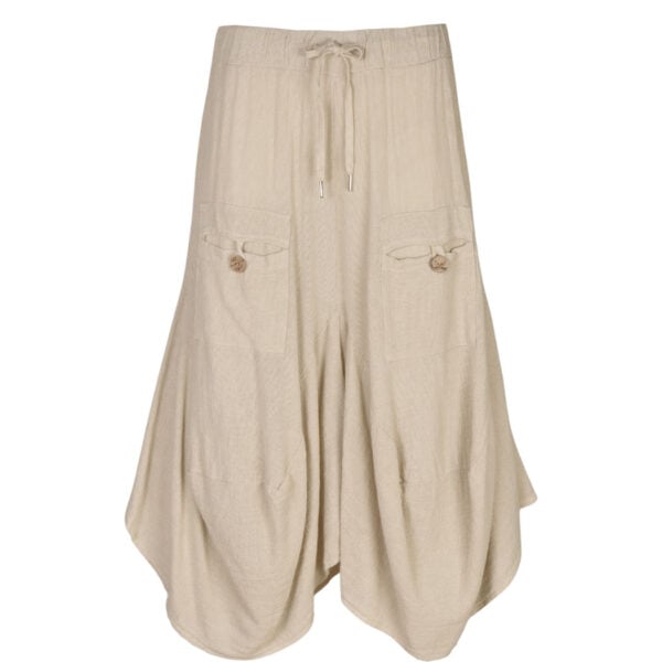 Pointy harem linen pants