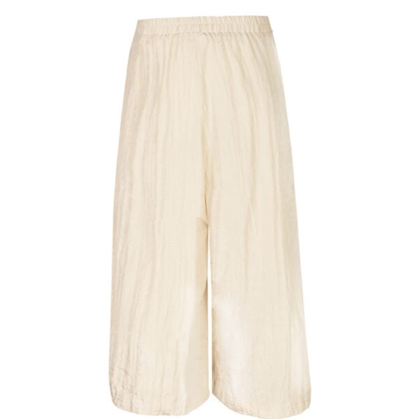 Pleated crushed 3/4 wide leg pants