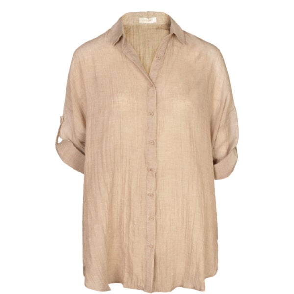 Hi-lo oversized sheer shirt