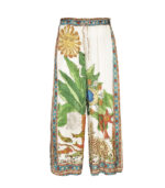 Cheetah palm print wide leg pants