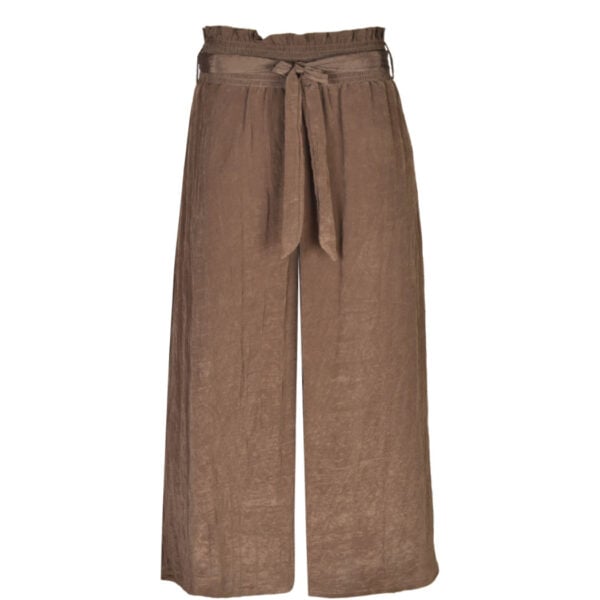 Crushed 3/4 wide leg pants