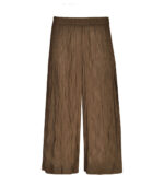 Pleated crushed 3/4 wide leg pants