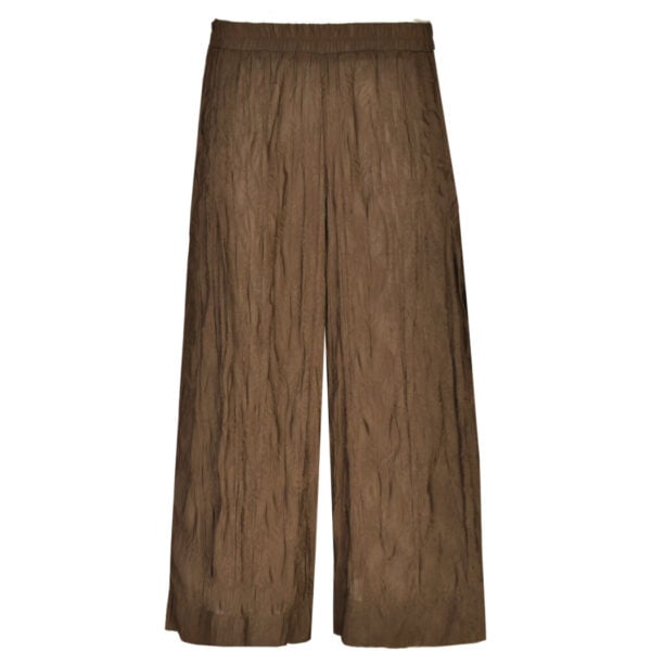 Pleated crushed 3/4 wide leg pants