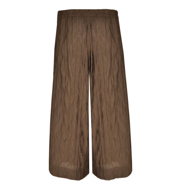 Pleated crushed 3/4 wide leg pants