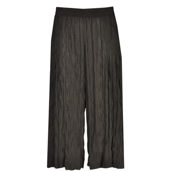 Pleated crushed 3/4 wide leg pants
