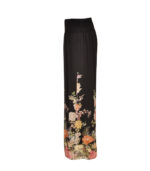 Double layer floral print silky pants