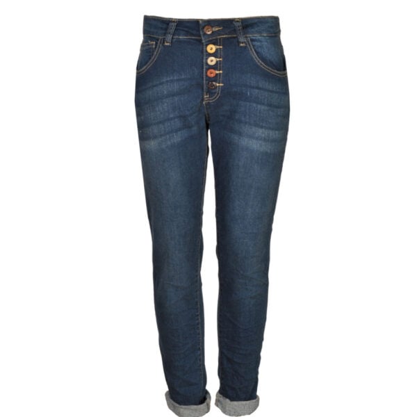 Multi coloured button jeans