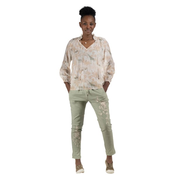 Jungle animal print blouse